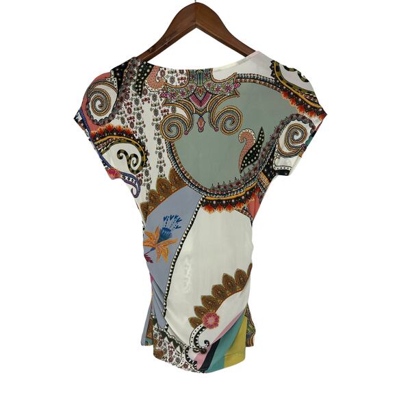 Etro Radial Print Jersey Wrap Top - Picture 9 of 11